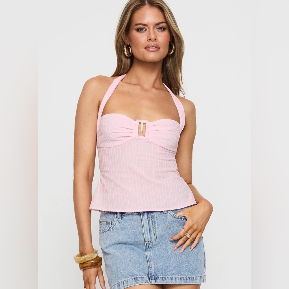 Princess Polly Isabetta Halter Top Pink Size Small